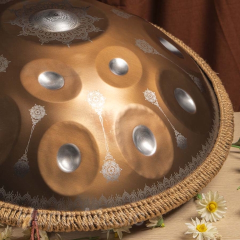 Hang Drum 14 Nốt Mandala Anca Màu Đồng Mắt Bạc