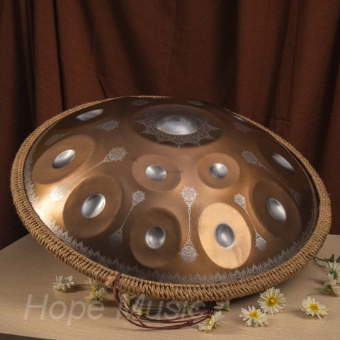 Hang Drum 14 Nốt Mandala Anca Màu Đồng Mắt Bạc