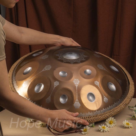 Hang Drum 14 Nốt Mandala Anca Màu Đồng Mắt Bạc