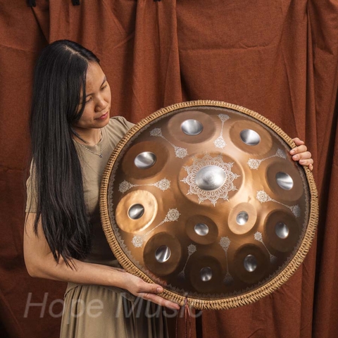 Hang Drum 14 Nốt Mandala Anca Màu Đồng Mắt Bạc