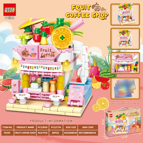 (Giá Đã bao gồm VAT) - Bộ xếp hình cửa hàng nước ép cam 413pcs mã 70345