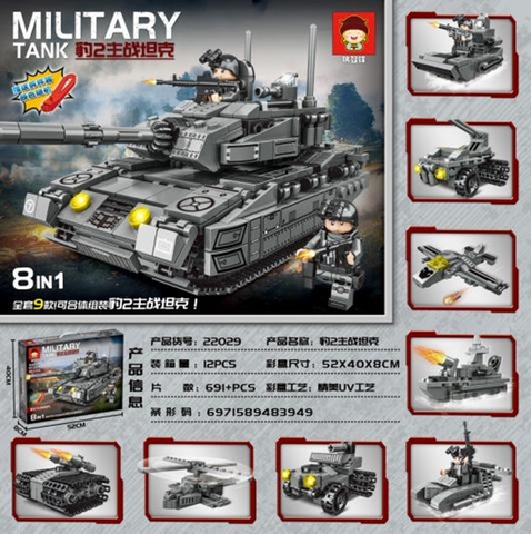 (Giá Đã bao gồm VAT) - Bộ xếp hình xe tăng 691pcs mã 22029