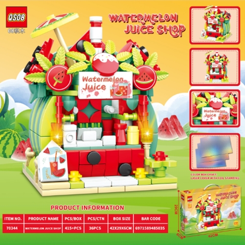 (Giá Đã bao gồm VAT) - Bộ xếp hình cửa hàng nước ếp dưa hấu 415pcs mã 70344