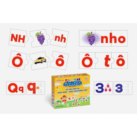 Bộ thẻ chữ cái- ghép hình - ghép vần tiếng Việt