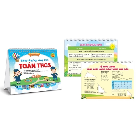 Bộ lịch bảng tổng hợp công thức toán THCS (Phiên bản 5.0)