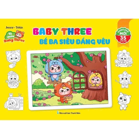 Tô màu baby three - bé ba siêu đáng yêu
