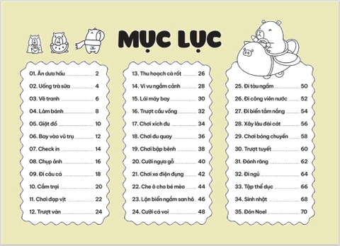 Tô màu Capybara - Vui chơi mỗi ngày cùng Capy và các bạn