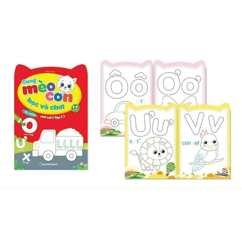 Túi tô màu cùng mèo con học và chơi (Túi 8 quyển)