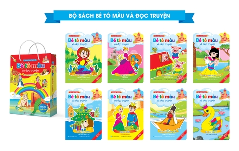 Bé tô màu và đọc truyện bộ 8 cuốn