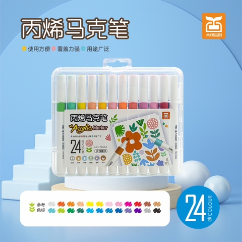 (GIÁ 1 THÙNG đã gồm VAT) - 9053A - Bút Màu Vẽ Acrylic Marker 24 màu