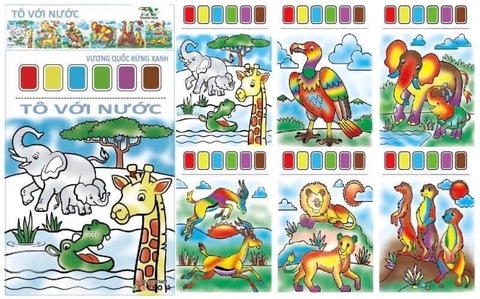 Tranh tô màu khô, màu được ép khô trên từng trang giấy ( tệp 6 tờ)