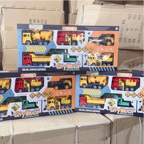 Xe vàng 909-3 or Xe vàng (Set 6 xe công trình vàng)