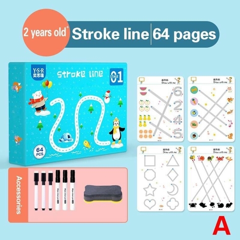 (GIÁ 1 THÙNG đã gồm VAT) - 8% Đồ chơi VIÊT XOÁ Stroke line dot to dot