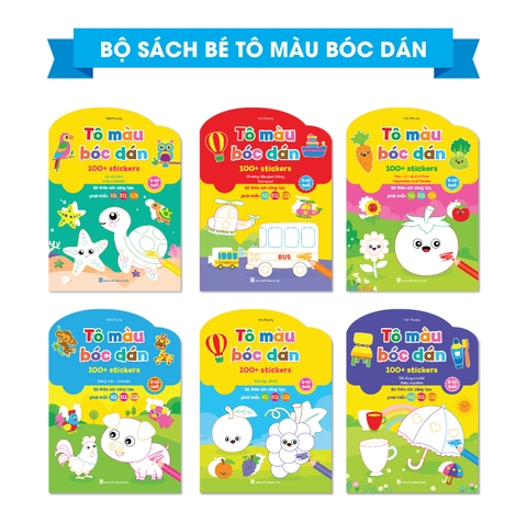 Bộ sách tô màu bóc dán 100+ sticker