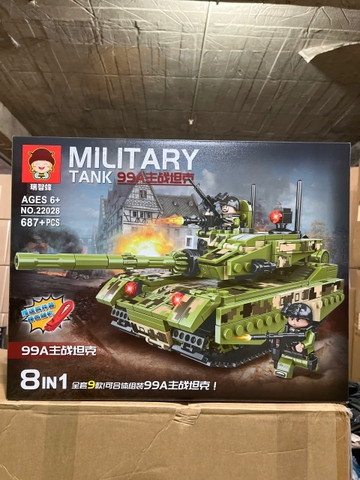 Bộ xếp hình xe tăng chiến đấu 687pcs mã 22028
