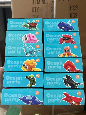 Bộ xếp hình động vật biển 12 mẫu mã 11056B ( Bán khay 12 mẫu)