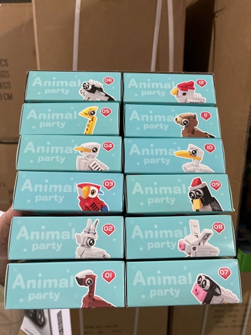 Bộ xếp hình động vật 12 mẫu mã 11055B ( Bán theo khay sl 12)