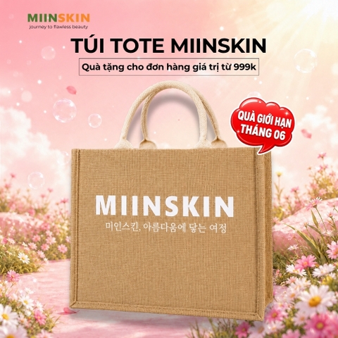 [QUÀ - ĐƠN TỪ 999K] Túi Tote MIINSKIN Đựng Mỹ Phẩm Skincare Du Lịch Vải Bố Dày Dặn
