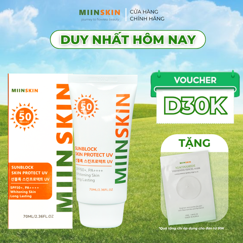 Kem Chống Nắng Nâng Tone , Bảo Vệ Da MIINSKIN PROTECT UV SUN BLOCK