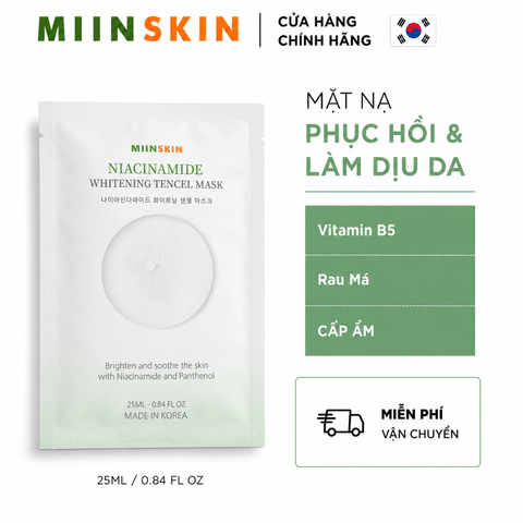 Mặt nạ tencel cấp ẩm, sáng da - Miinskin Niacinamide Whitening Tencel Mask