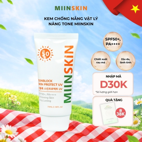 Kem Chống Nắng Nâng Tone , Bảo Vệ Da MIINSKIN PROTECT UV SUN BLOCK