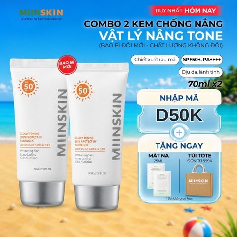 Combo 2 Kem Chống Nắng Nâng Tone, Bảo Vệ Da MIINSKIN PROTECT UV SUN BLOCK