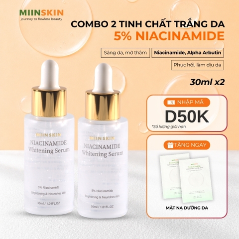 Combo 2 tinh chất dưỡng trắng Miinskin 5% Niacinamide – Serum Hàn Quốc giảm thâm, làm sáng đều màu da