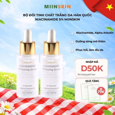 Combo 2 tinh chất dưỡng trắng Miinskin 5% Niacinamide – Serum Hàn Quốc giảm thâm, làm sáng đều màu da