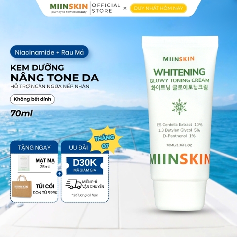 Kem Dưỡng Da Nâng Tone Và Ngừa Nếp Nhăn Miinskin - Miinskin Whitening Glowy Toning Cream