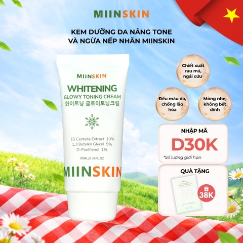 Kem Dưỡng Da Nâng Tone Và Ngừa Nếp Nhăn Miinskin - Miinskin Whitening Glowy Toning Cream