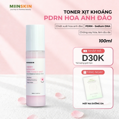 Toner Miinskin dạng xịt khoáng PDRN Hoa anh đào