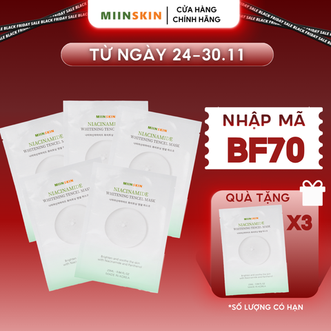 Combo 5 Mặt nạ tencel cấp ẩm, sáng da - Miinskin Niacinamide Whitening Tencel Mask