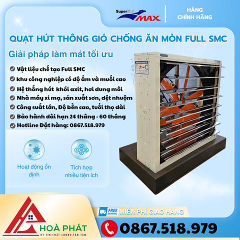 Quạt hút thông gió chống ăn mòn Full SMC