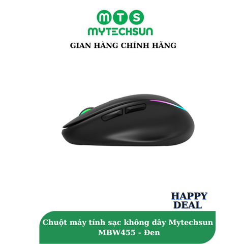 Chuột máy tính sạc không dây Mytechsun MBW455 - Đen