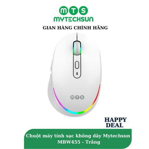 Chuột máy tính sạc không dây Mytechsun MBW455 - Trắng