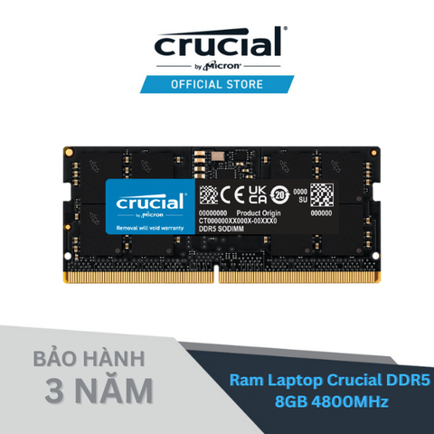 Ram Laptop Crucial DDR5 8GB 4800MHz 1.1v CT8G48C40S5- Hàng chính hãng