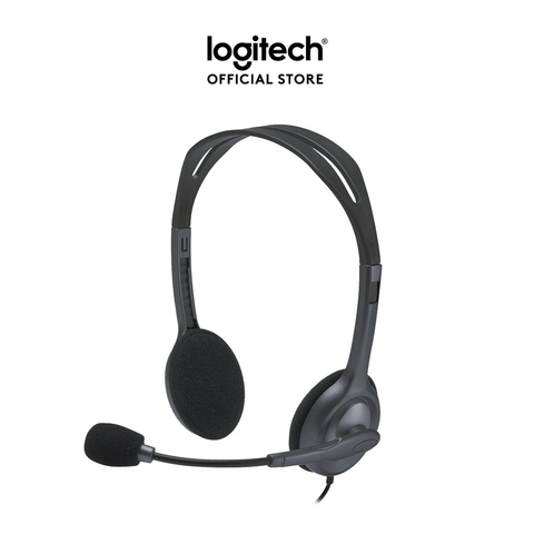 [Chính Hãng] Tai nghe chụp tai Logitech H111 - 1 jack 3.5mm, Mic khử giảm tiếng ồn, âm thanh nổi -BH 2 năm