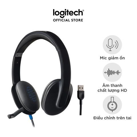 [Chính Hãng] Tai nghe có dây Logitech H540 - Mic giảm ồn, điều khiển trên tai, kết nối USB-A-BH 1 năm