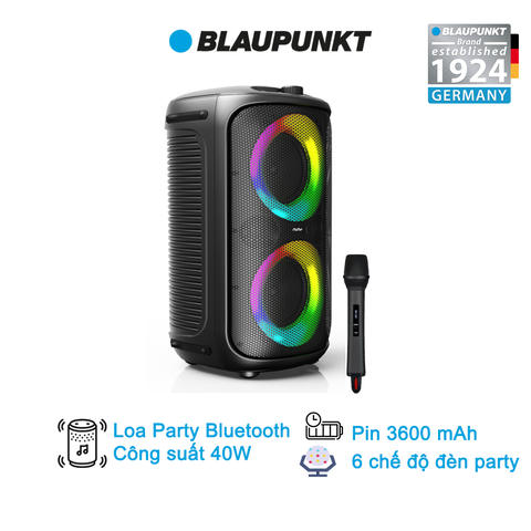 Loa Bluetooth party Blaupunkt BAS5315 - 40W, tặng micro không dây