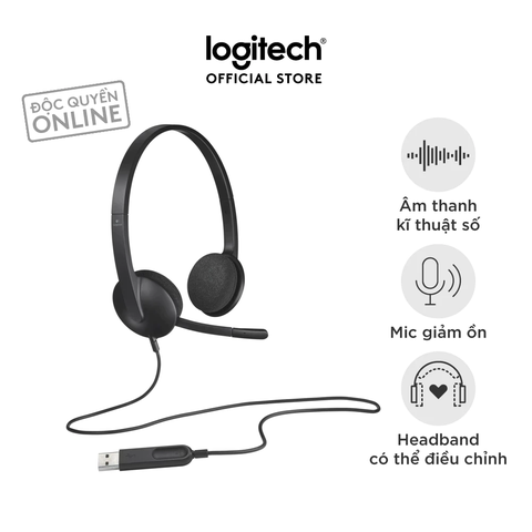 [Chính Hãng] Tai nghe có dây Logitech H340 - Mic giảm ồn, kết nối USB-A -BH 1 năm