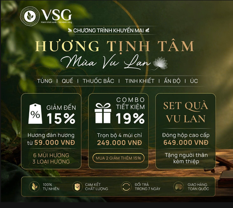 CTKM Hương Tịnh Tâm — Mùa Vu Lan | Hương & Tinh Dầu Đàn Hương Nguyên Chất