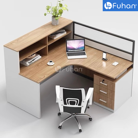 Module bàn làm việc đơn vách nhôm kính Noka VK1514-1N-L