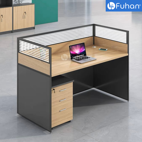 Module bàn làm việc đơn vách nhôm kính Noka VK1260-1N