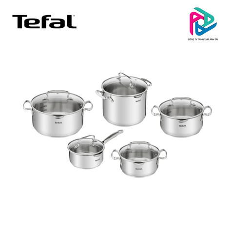 Bộ 5 nồi Inox cao cấp Tefal Duetto Plus, quánh 16cm/nồi 18cm/nồi 20/nồi 22cm/nồi 24cm