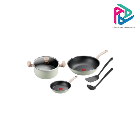 Bộ 5 món nồi chảo Tefal So matcha 20cm, chảo sâu 28cm, nồi 24, xẻng, muôi | B/H Chính Hãng 2 năm