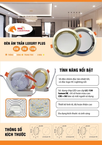 Âm trần Luxury Plus – Đèn sang – Không gian sáng
