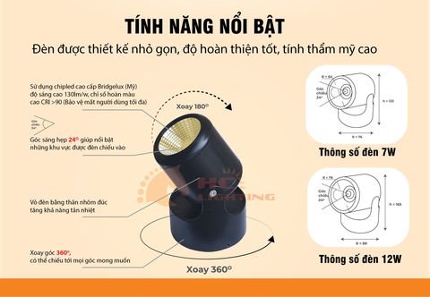 Rọi ngồi 360: Chiếu sáng điểm không cần thanh ray