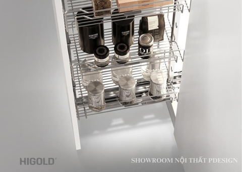 Tủ đồ khô giỏ nan tròn cánh kéo 04, 05, 06 tầng inox 304- HIGOLD