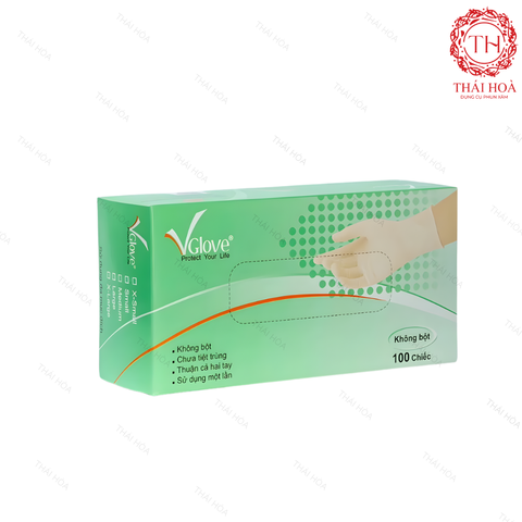 GĂNG TAY CAO SU Y TẾ V-GLOVE TRẮNG CHÍNH HÃNG – AN TOÀN, CHỐNG KHUẨN
