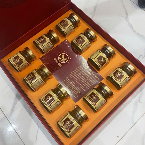 Hộp quà 10 Hũ Yến Chưng Đông Trùng Hạ Thảo Gold 6gram